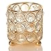 VINCIGANT Gold Cylinder Crystal Tealight Candle Holders for Office Table Decorative Centerpiece Gifts