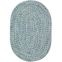 Capel Rugs Sea Pottery Oval Braided Area Rug, 2 x 3, Blue