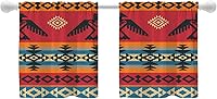 Vista 152 de Shrahala Ethnic Geometric Tribal Kitchen Valances Half Window Curtain, Native American Navajo Tribal Design Print Kitchen Valance for Window Ink
