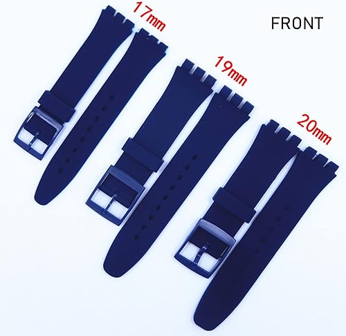 Vista 13 de Lijinlan Correa de silicona de repuesto para Swatch de 0.669 in, 0.748 in, 0.787 in, correa de reloj impermeable para Swatch