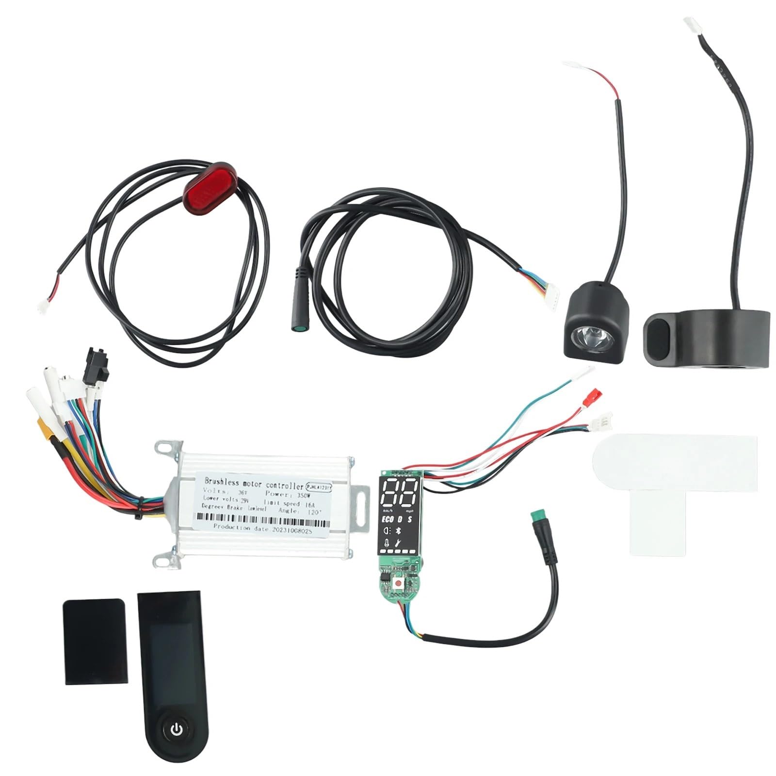 Centralina Monopattino Elettrico Lo Scooter acceleratore del cruscotto Controller 36V 350W sostituisce Il Freno Circuito fanale Posteriore dello Elettrico(C)