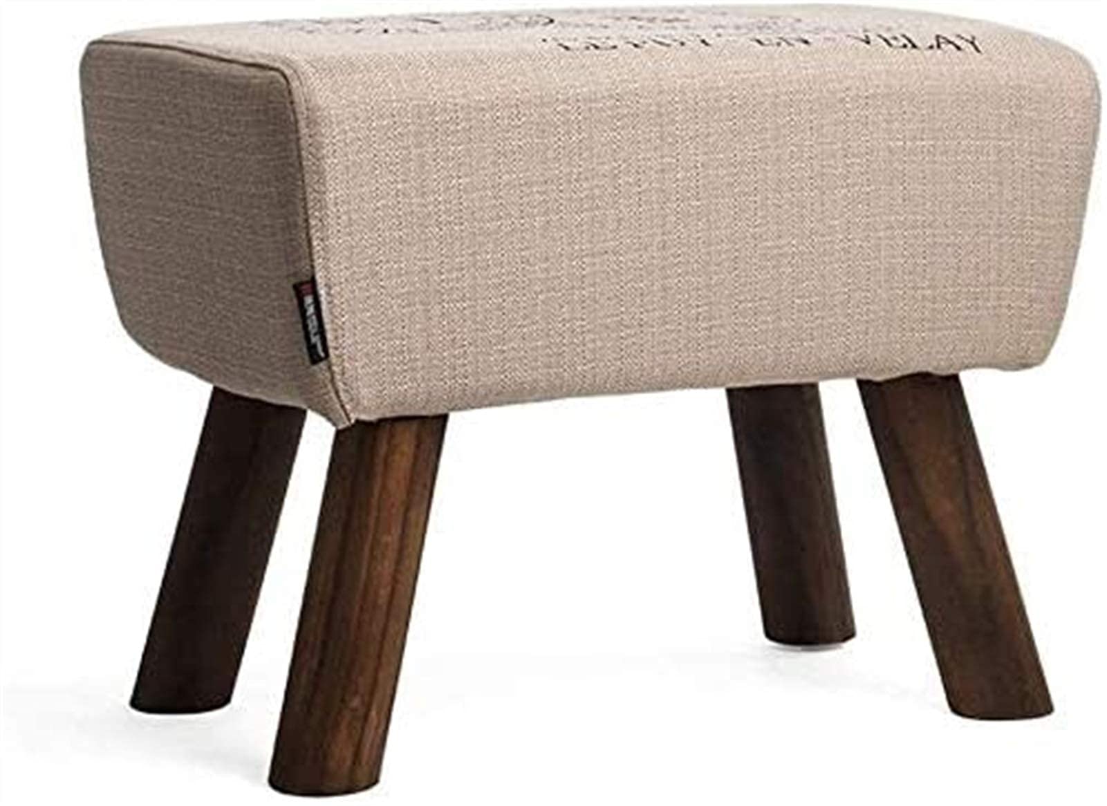Repose-Pieds Canapé Tabouret Banc en Bois Massif Salon Carré en Lin