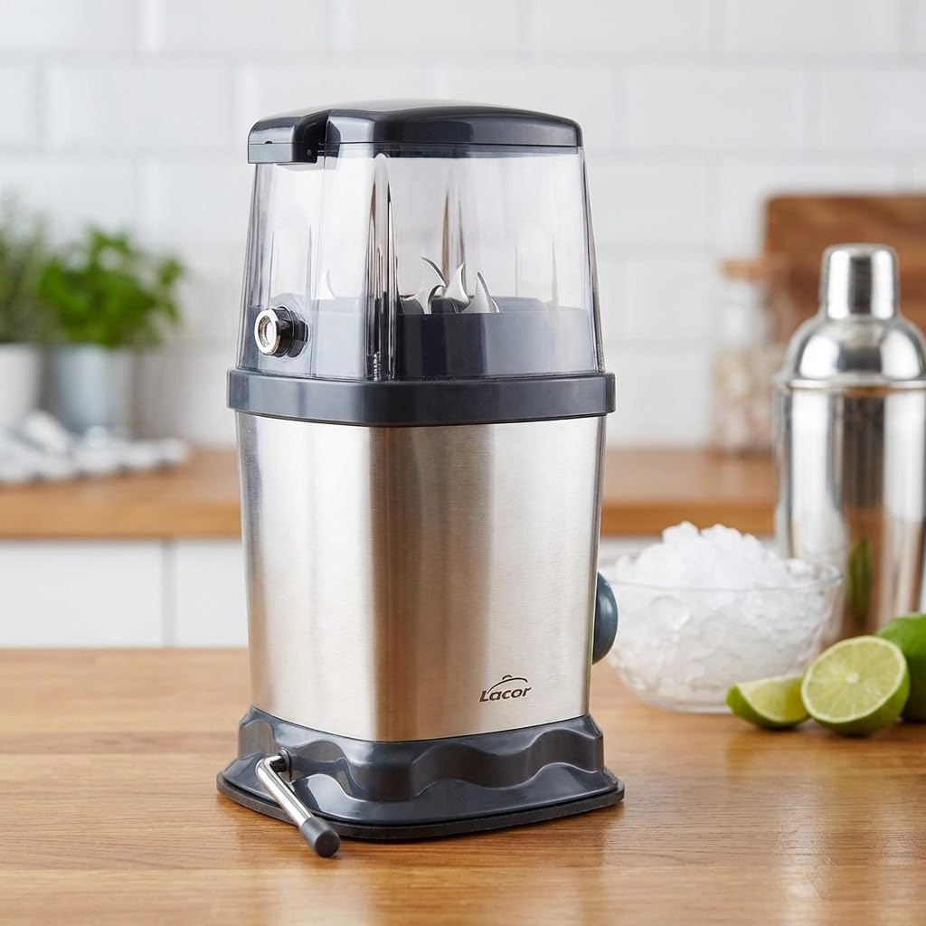 Suinga Picadora de hielo manual | Cuchillas de acero inoxidable | Facil y segura para triturar hielo