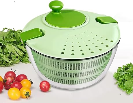 Salad Spinner, Salad Washer and Spinner, 4L Vegetable Dryer PP Salad Spinner | Multifunction Salad Drainer Bowl, Manual Lettuce Spinner & Fruits Vegetable Washer Dryer