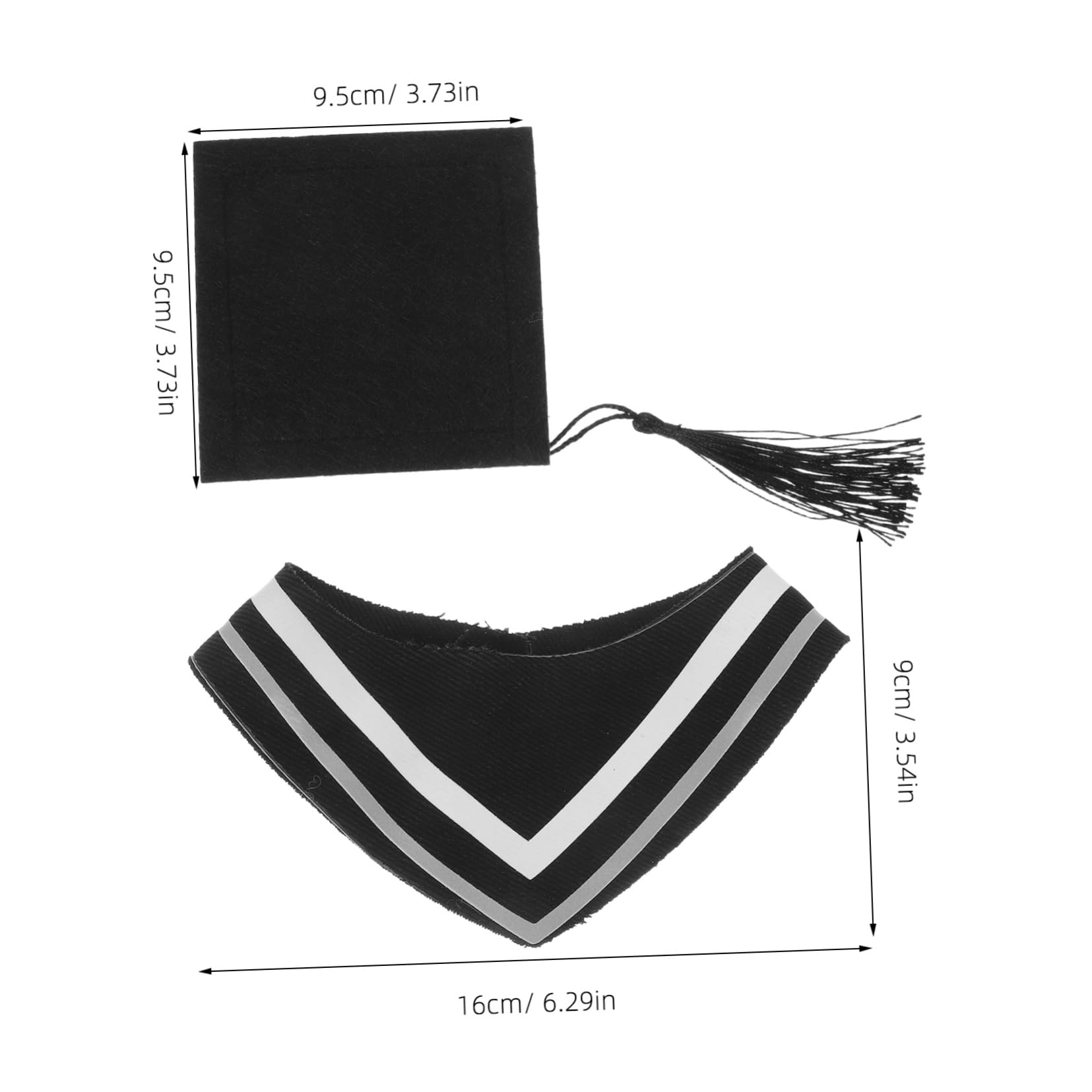 DOITOOL 30cm Bear Doll Graduation Hat Plush Stuffed Animal Hat Collar for Bear Doll Graduation Cap Costume