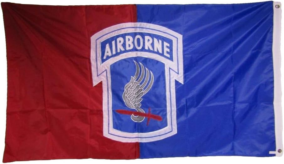 AES 3x5 Embroidered Airborne 173rd Division Double Sided 210D Nylon Flag 3'x5' Clips House Banner Double Stitched Fade Resistant Premium Quality