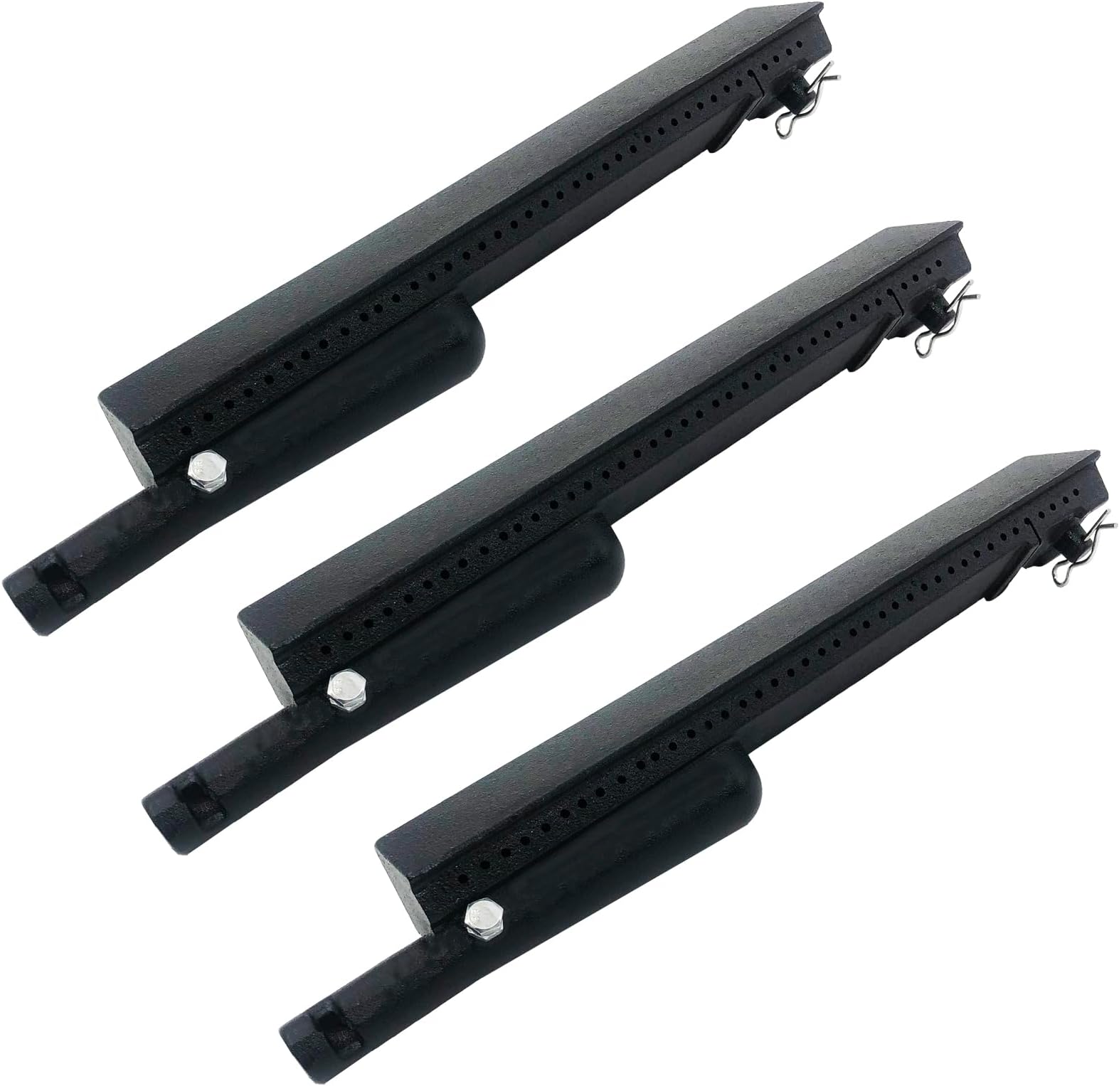 3 Pack 13 3/4“ Cast Iron BBQ Grill Burners Replacement Parts for Charbroil, Centro, Front Avenue, Costco Kirkland, Thermos Gas Grills