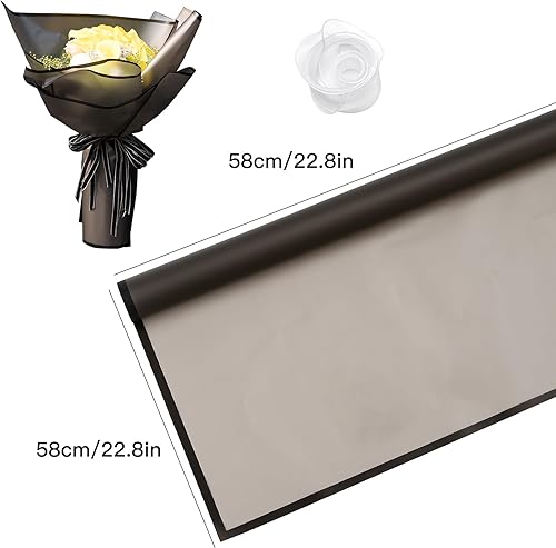 Miniatura 3 de Beautyfloral Papel de regalo de flores, papel de regalo de ramo, papel de regalo coreano, papel de regalo de flores de borde, con cinta de 22.8 x