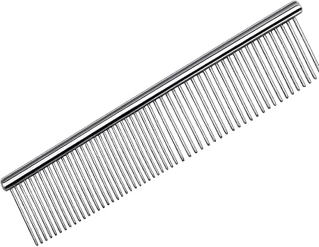 Dog Comb For Grooming Professional Stainless Steel Metal Dog Cockapoo Pet Cat Grooming 7.5 Comb Rake Brush Tool For Long Haired Dogs