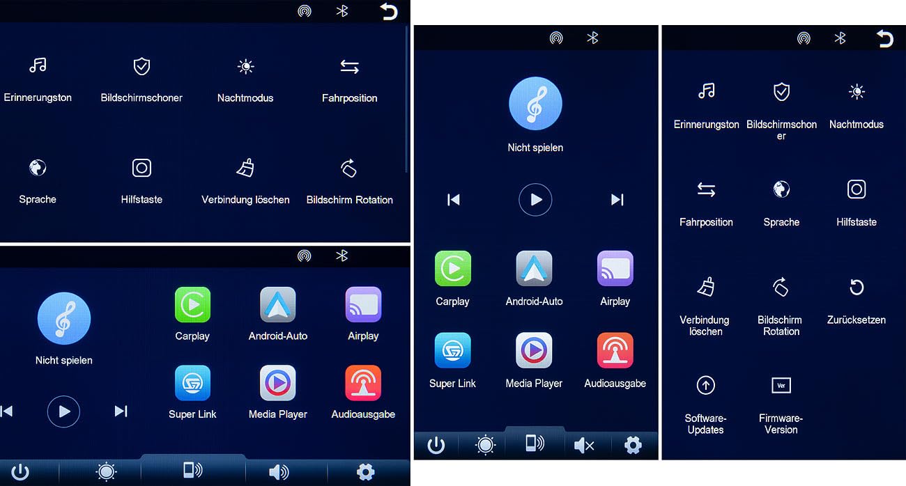 Lescars Navigation: IPS-HD-Touchscreen, 7"/17,8 cm, für Apple CarPlay & Android Auto, 360° (Apple Carplay Displays, Android Auto Display)