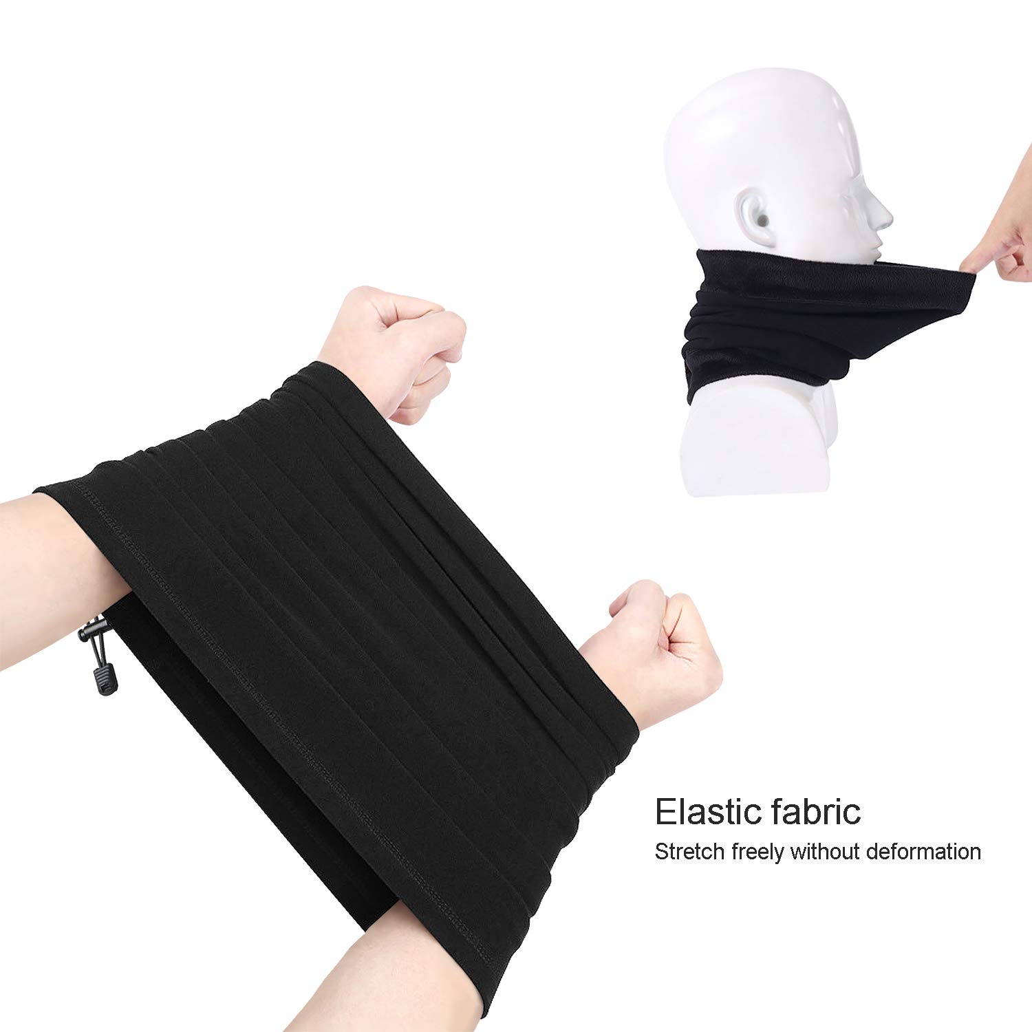 JEEZAO Cache Cou Chaude Tube Écharpe Fleece pour Femme Homme Hiver Multifonction Bandeau Coupe-Vent Bandeau pour Ski Moto Cyclisme