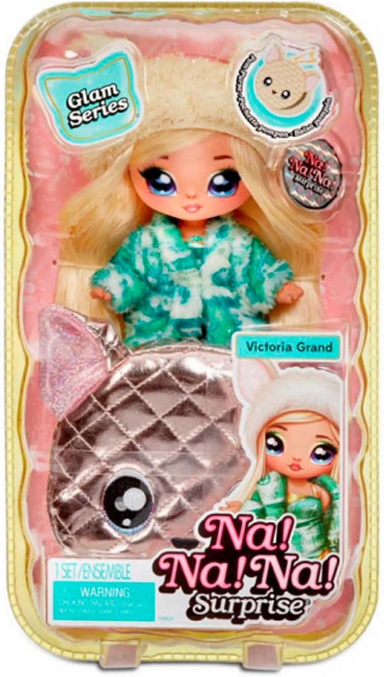 Na Na Na Surprise Glam Series Victoria Grand Fashion Doll and Metallic Chihuahua Purse, Blonde Hair, Cute Dog Ear Hat Outfit & Accessories, 2-in-1 Kids Gift, Toy for Girls & Boys Ages 5 6 7 8+ Years