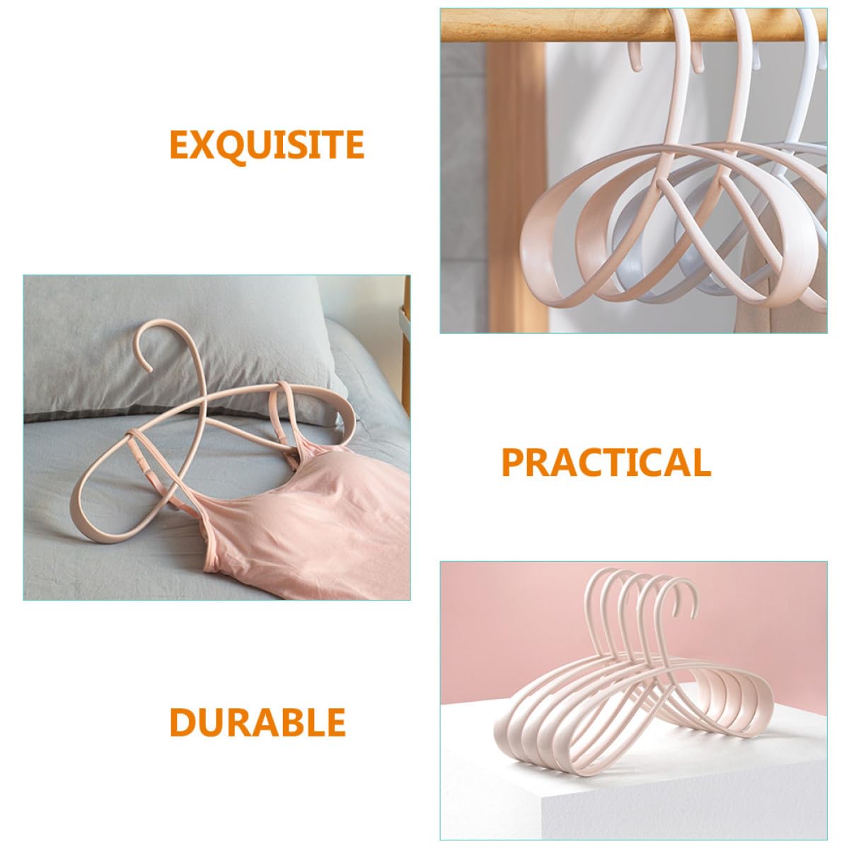 Operitacx Grucce Multifunzionali in Plastica Antiscivolo Design Moderno ed Elegante Set da 5 Resistenti e Non Deformabili per Armadio e Casa