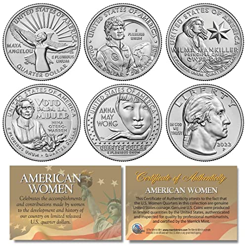 2022 American Women Quarters U.S. Mint 5-Coin Complete Set in Capsules (P-Mint)