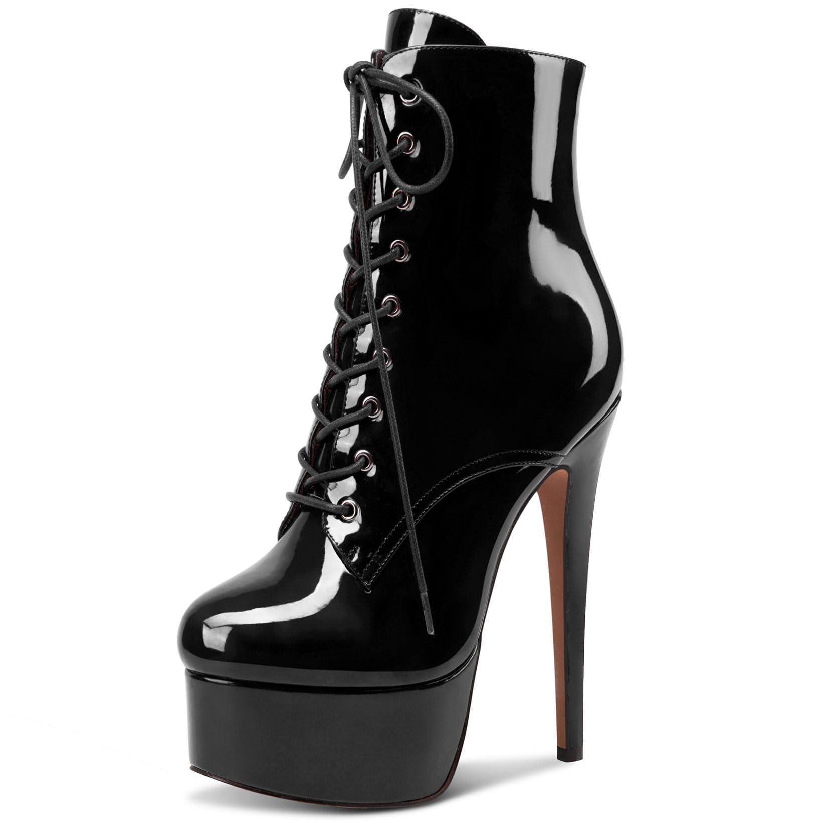 NobleOnly Zapatos de Tacón Mujer Plataforma Tobillo Botas 16CM Botines High Heels