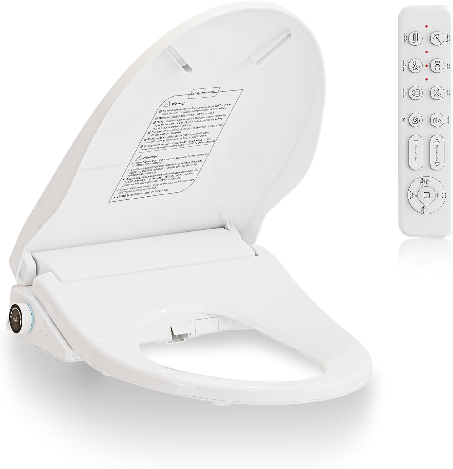 Goawuao Auto Flush Electronic Bidet Toilet Seat with Instant Warm Cleaning Water, Heated Seat