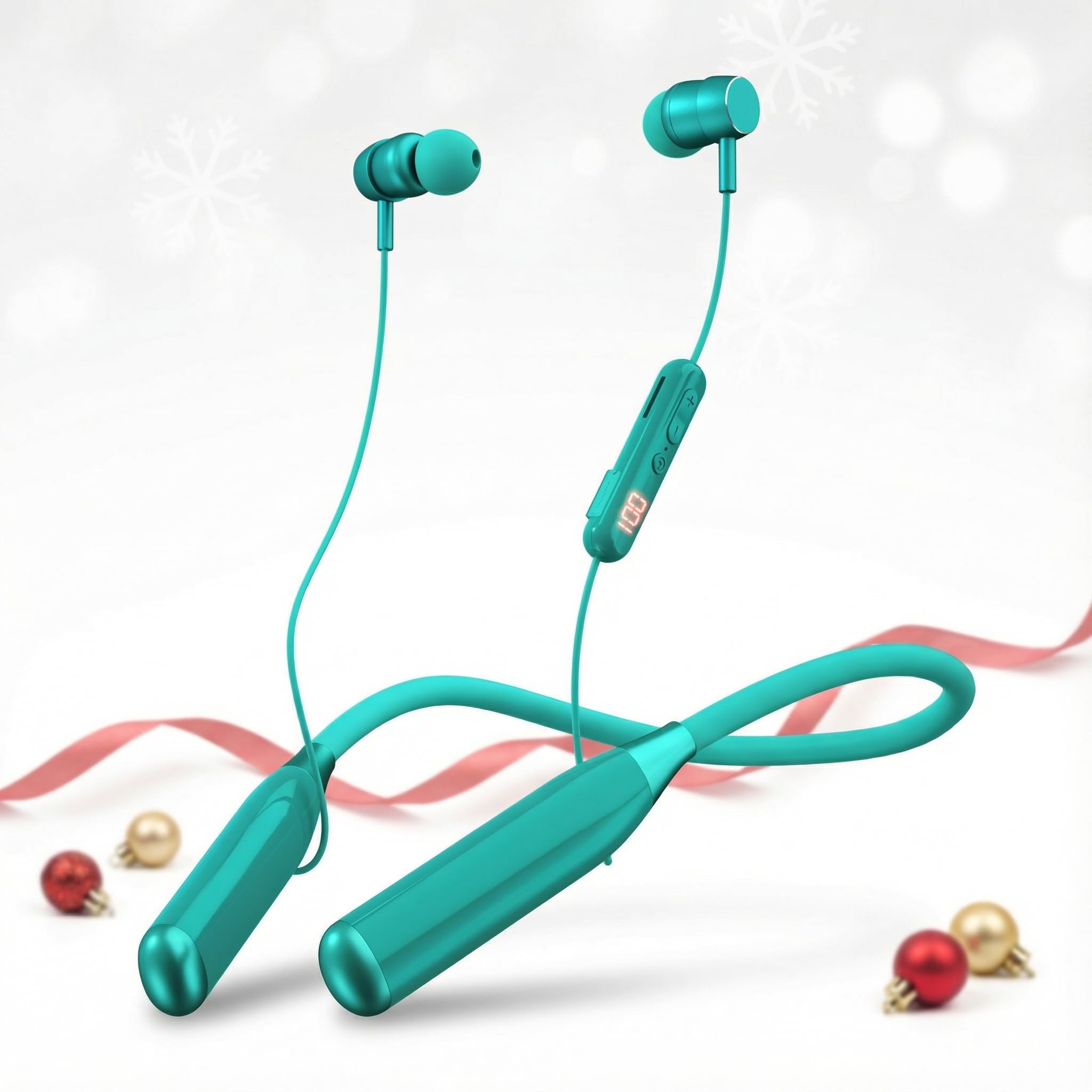 200H Playback Time Neckband Bluetooth Headphones, in Ear Wireless Earphones with Digital Display, Bluetooth 5.3, Game Mode, 7 EQ Modes, Support TF