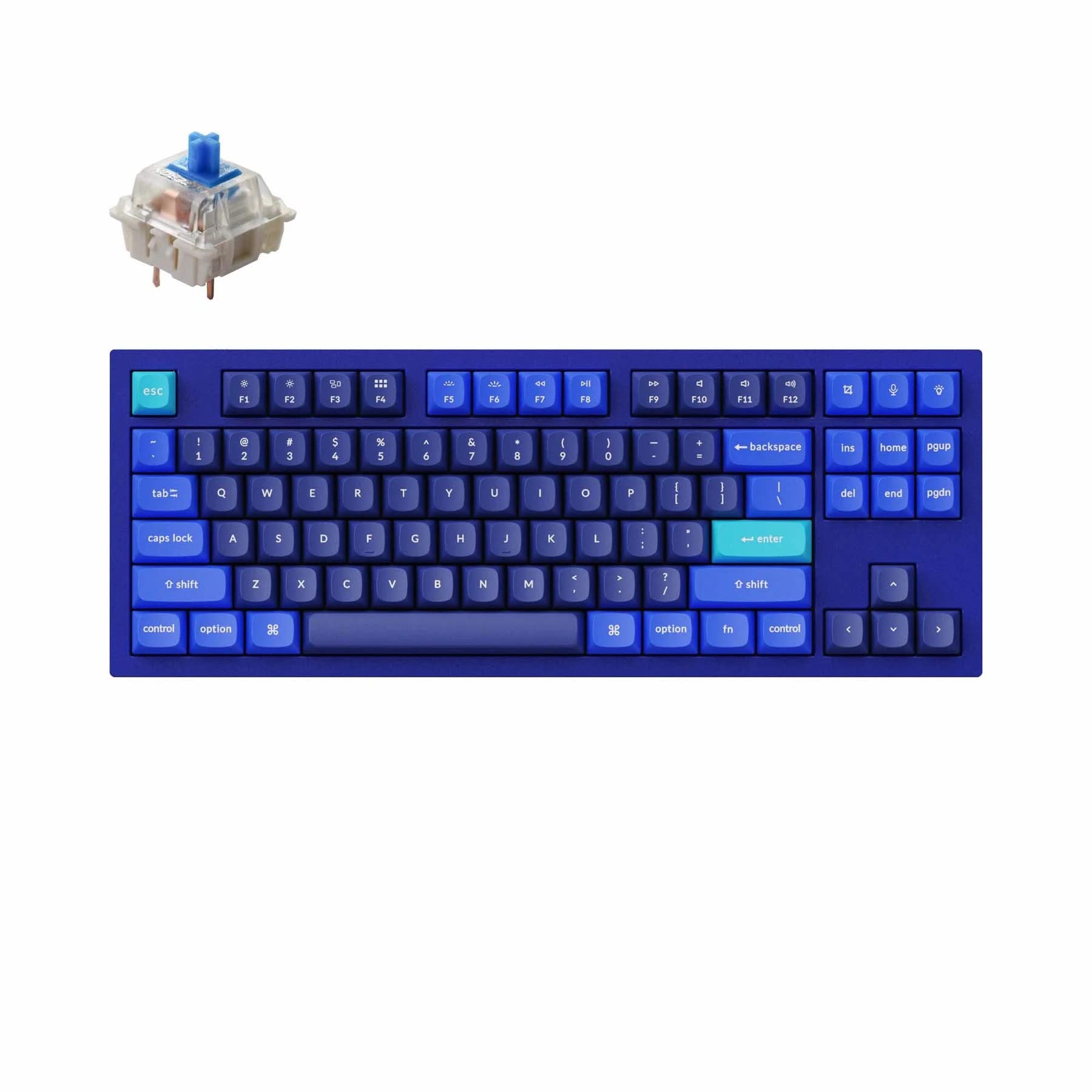 KeychronQ3 QMK Custom Hot-Swappable Gateron G-PRO Mechanical Keyboard With Blue Switch & RG