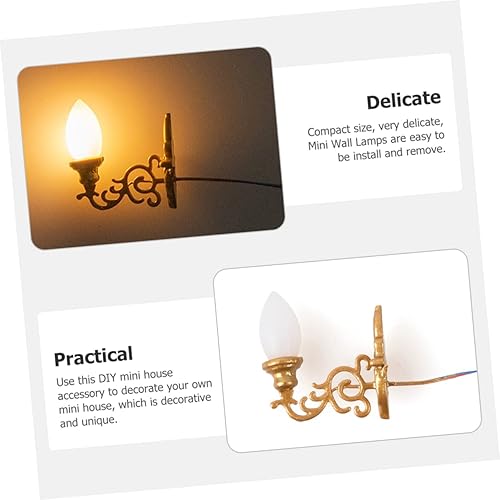 Miniatura 5 de 4 unids casa de muñecas luz de pared modelo de casa de muñecas luz decoración de Navidad resplandor decoraciones lampara de escritorio LED