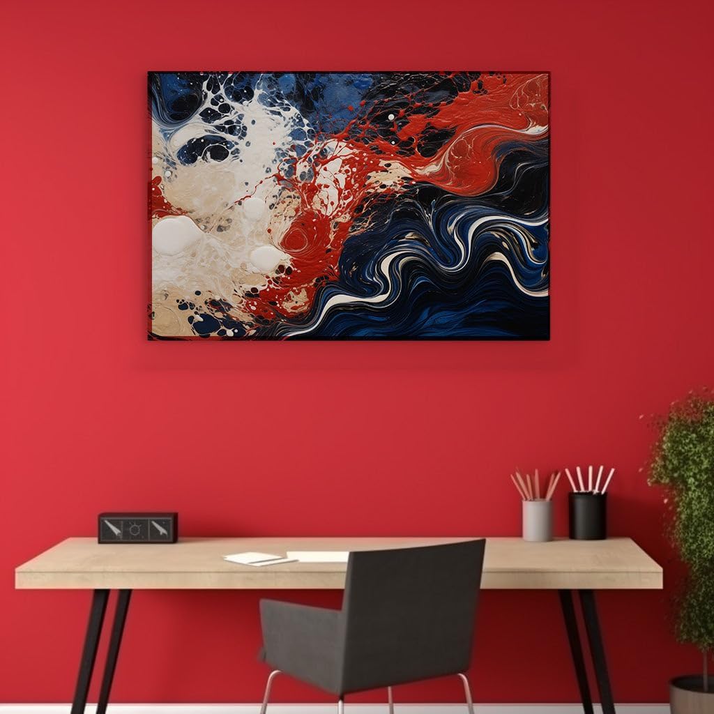 Canvas for Living Room. A Symphony of Colors Creating Abstract Visions of The Sea, 27 x 18 inch Canvas Wall Art - Contemporary Masterpieces - Modern Home Decor