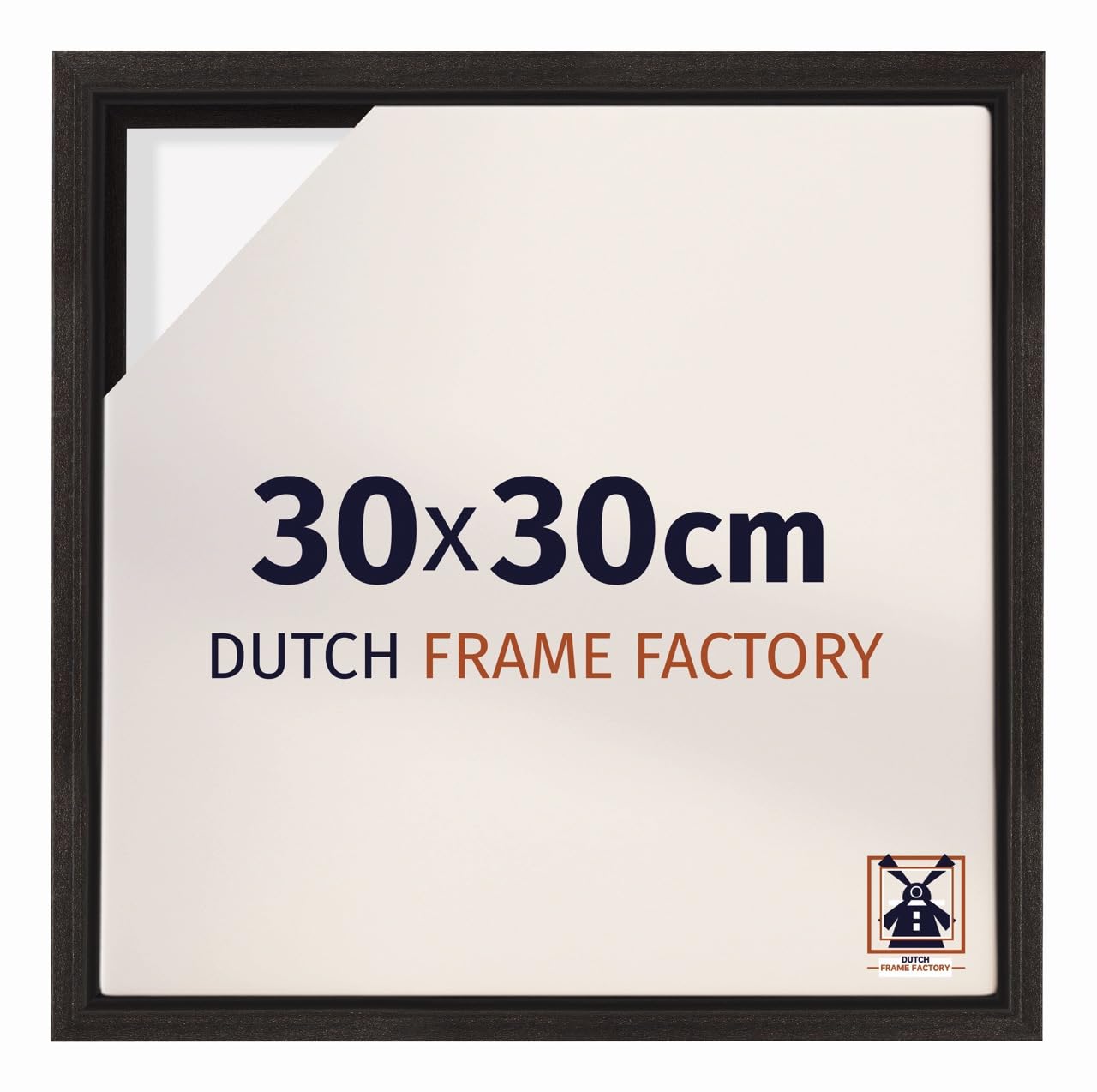 Dutch Frame Factory - Schattenfugenrahmen 30x30 - Oak Dark - Rahmen für Leinwand Bilder auf Keilrahmen - MDF - Lausanne