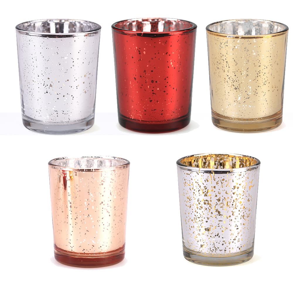 Lot De 6 Photophores En Verre Motif Ciel étoilé - Centres De Table Mariage, Saint-Valentin, Noël