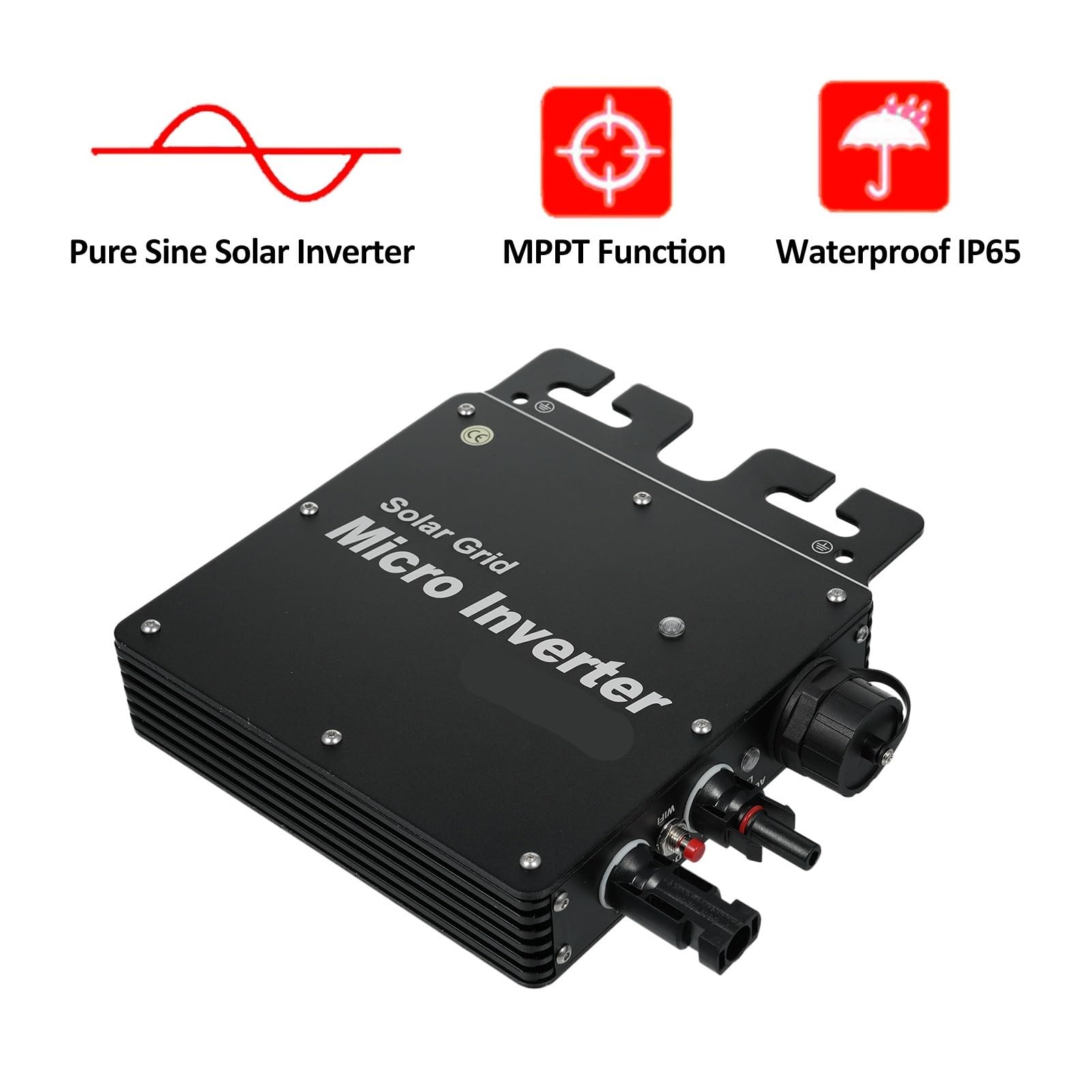 Mikroinwerter, 400W Smart WiFi AC Grid Tie Micro Solar Inverter 22-50VDC Wejście Do Panelu Słonecznego 60/72 Ogniw 250~450W MPPT IP65