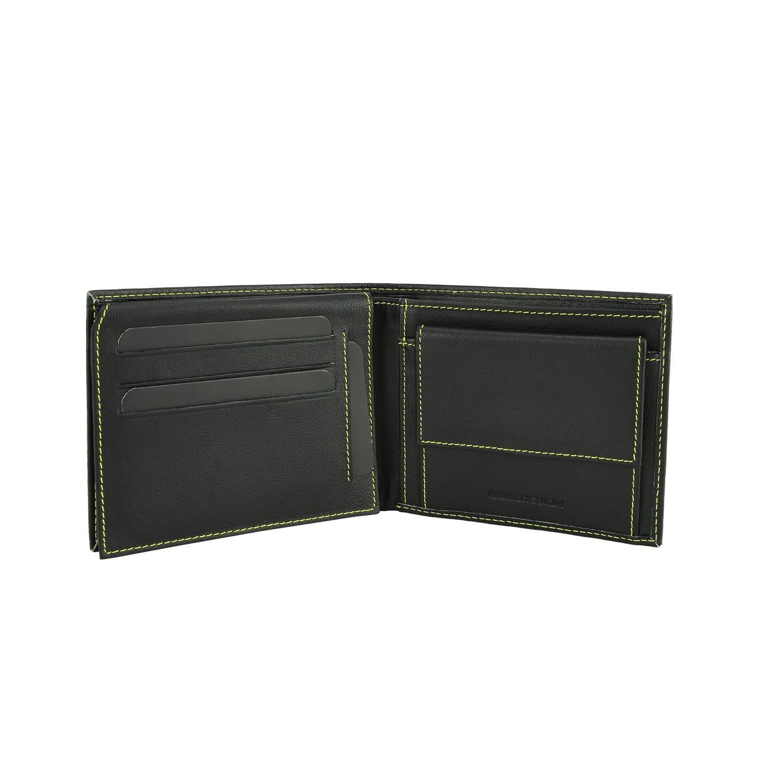 MOMO Design Cartera de Piel Genuina para Hombre, CLÁSICA, con Protección RFID, Caja de Regalo de Madera