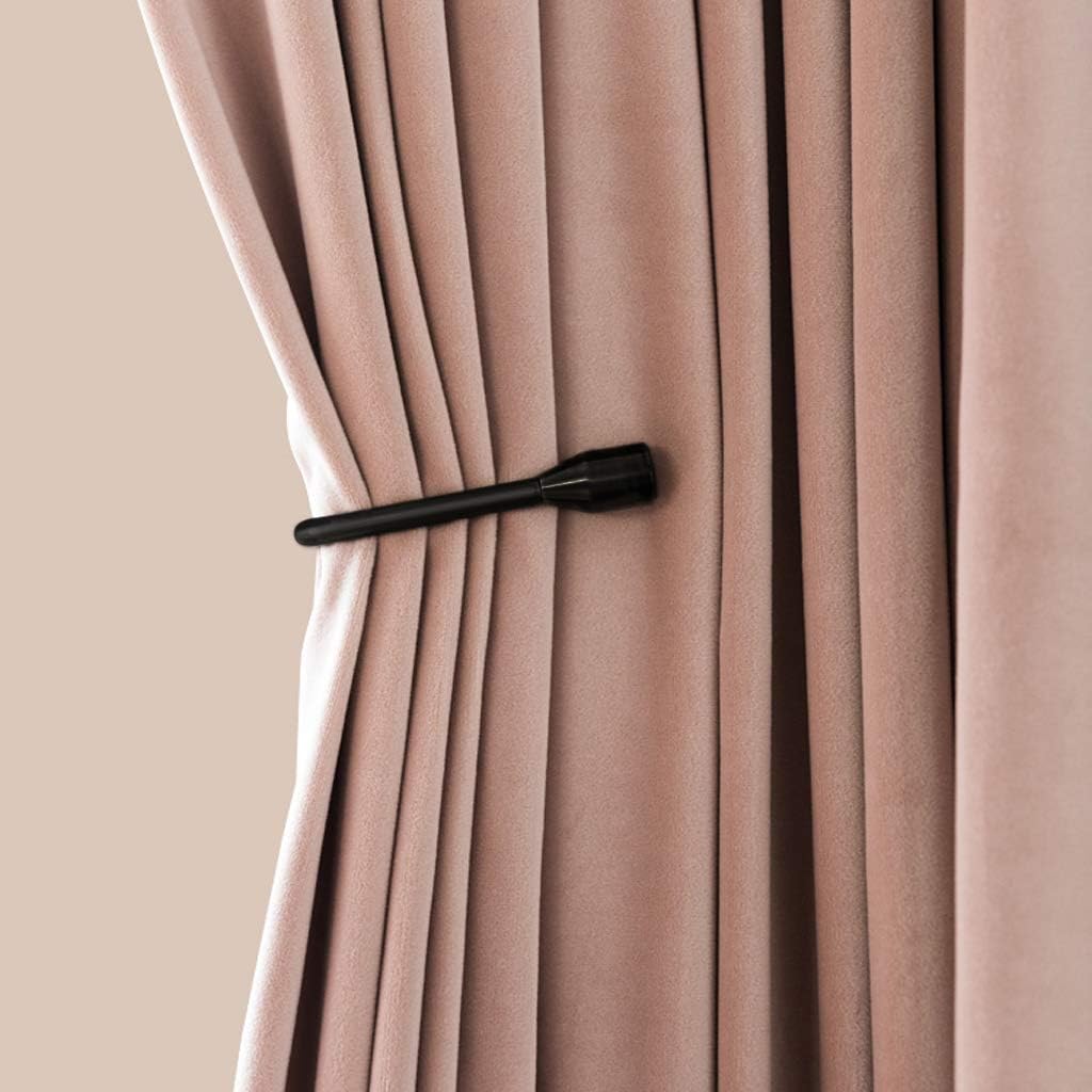 Sumnacon 2 Pcs Metal Curtain Holdbacks, Decorative Wall Mounted Drapery Tiebacks with Screws, Heavy Duty Window Treatment Holdbacks for Home Decor, Black: Home & Kitchen