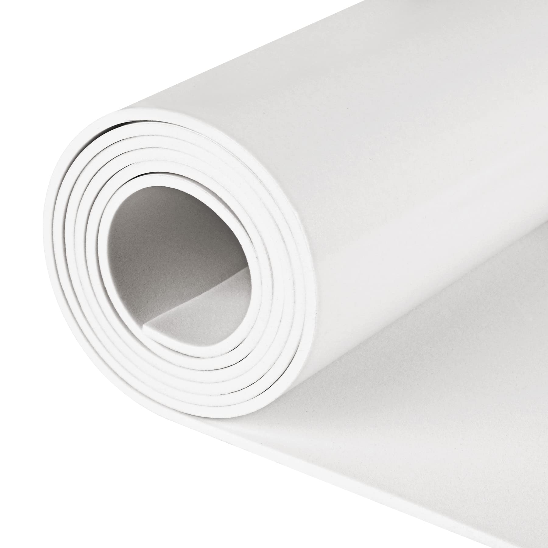 Rotolo di gomma espansa in neoprene con adesivo (12" x 60" x 1/8", bianco)