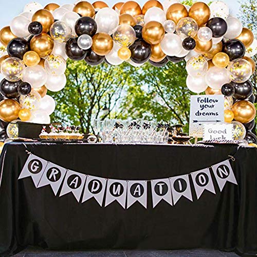 Suprimentos para festa de bebê,Funien 120pcs conjunto de decorações de festa de balões de ouro preto