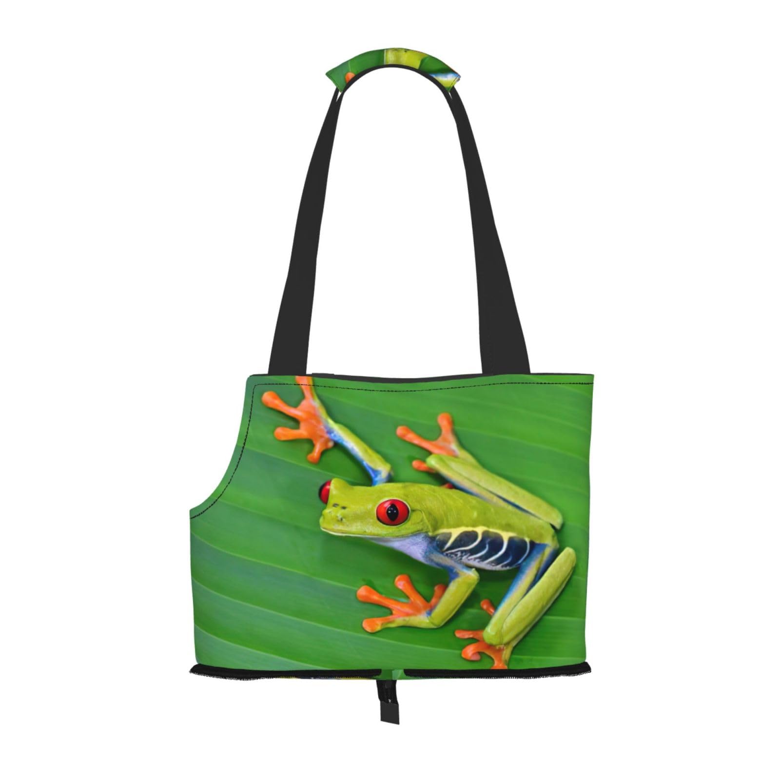 Sac de transport pour petits chiens motif rigolo feuilles et grenouille