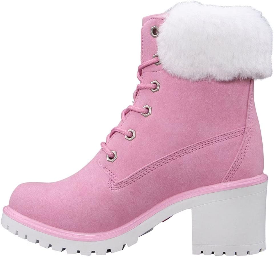 Lugz Women's Clove Faux Fur Fashion Boot, Bubblegum Pink/White M/Gum, 6.5