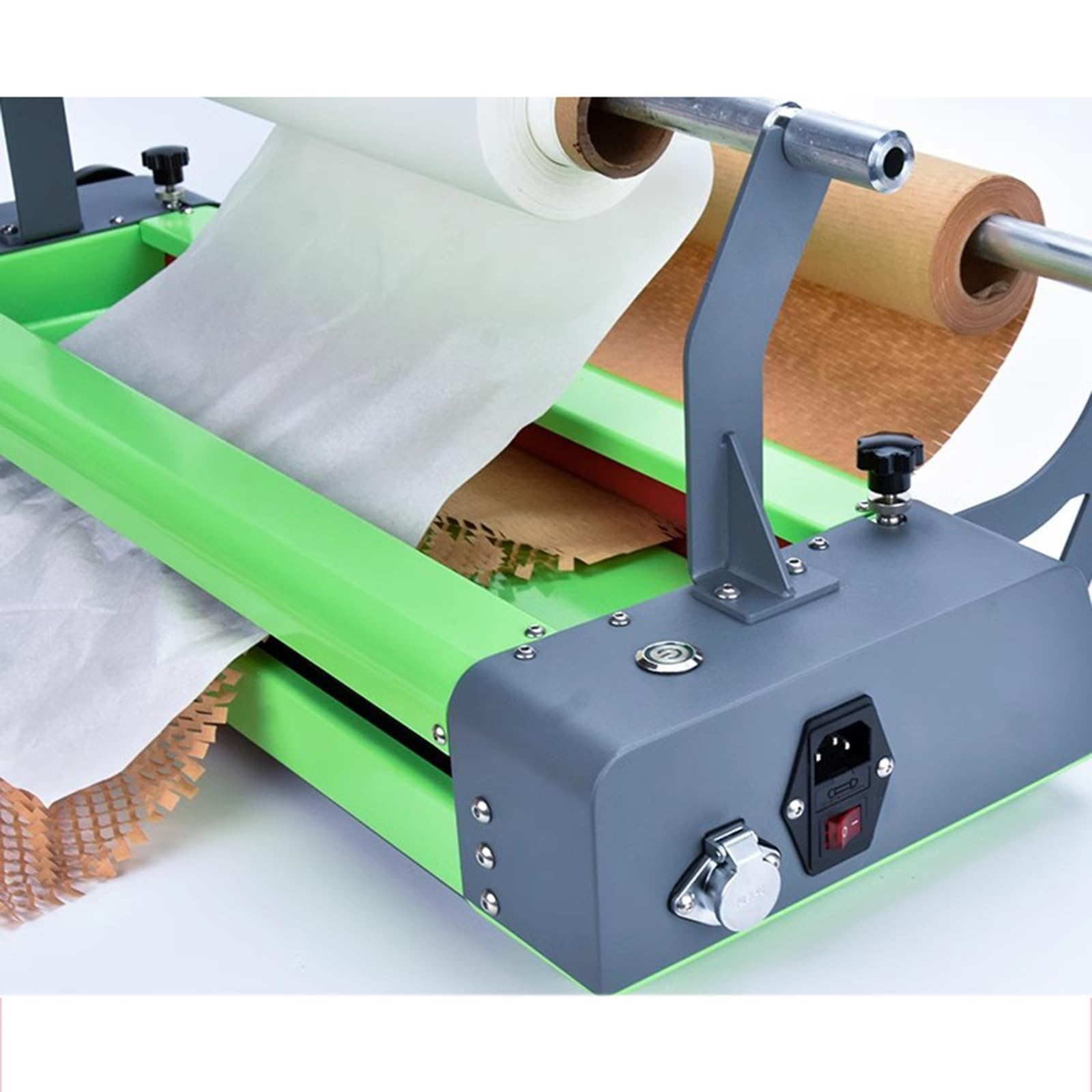 Dispensador eléctrico de papel de embalaje de panal, velocidad de hasta 8 m/min, ancho máximo de 51 cm, expulsión automática de papel para negocios