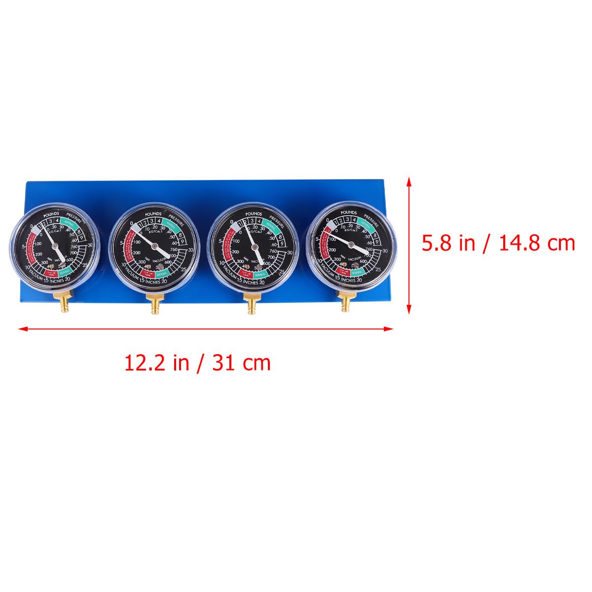 VALICLUD Manomètre à Vide pour 4 Cylindres, Équilibreur de Synchroniseur Précis, Kit D’outils de Mesure de Vide pour Réglage Moteur, Compatible Système D’alimentation Carburant,