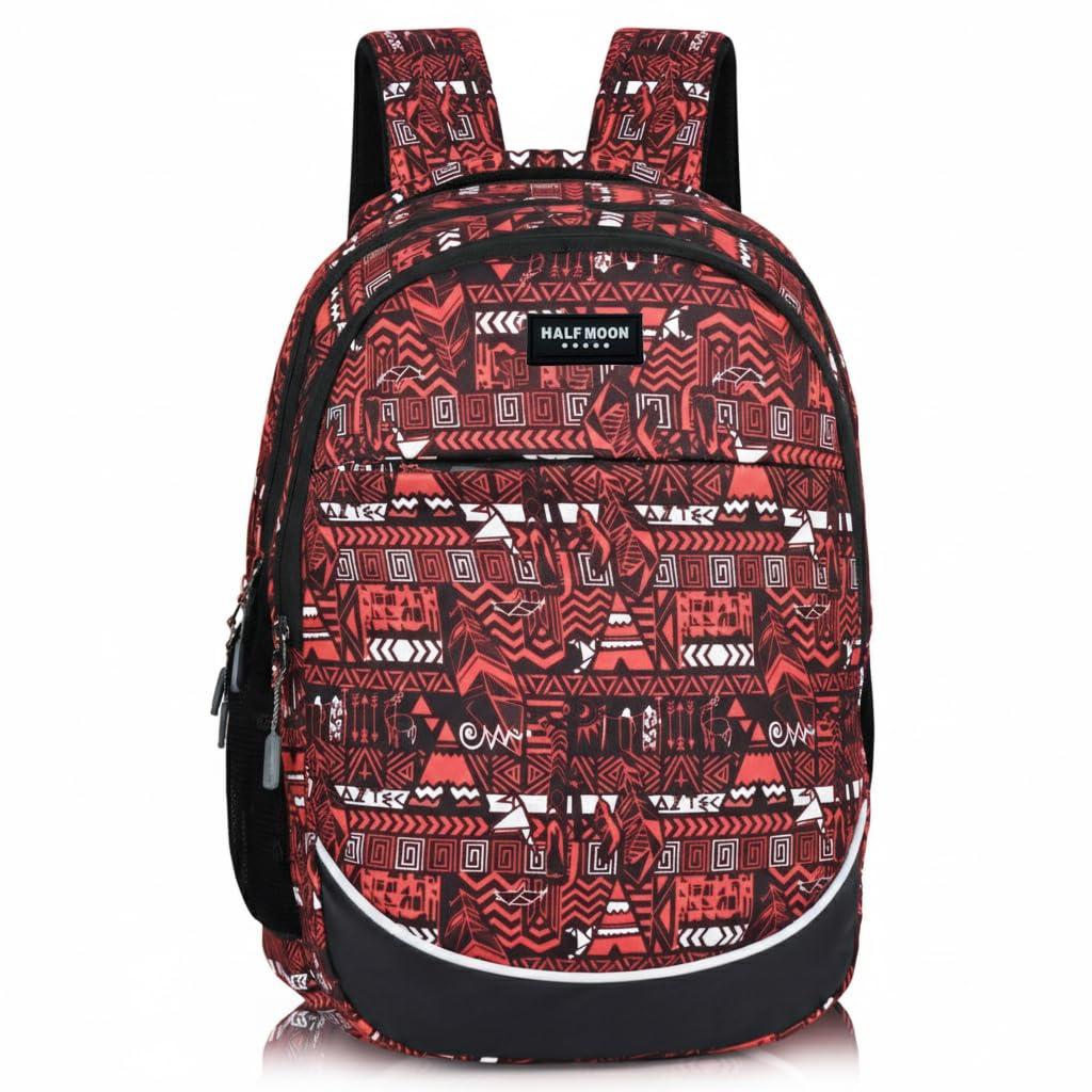 half moon Safar Pro 35L School Bag for Girls & Boys | College Bag, Office Backpack, Travel Bagback, Tution Daypack For Men & Women Laptop Backpack 15.6 Inch | 3 Compartments Geometric Pattern-picture-39