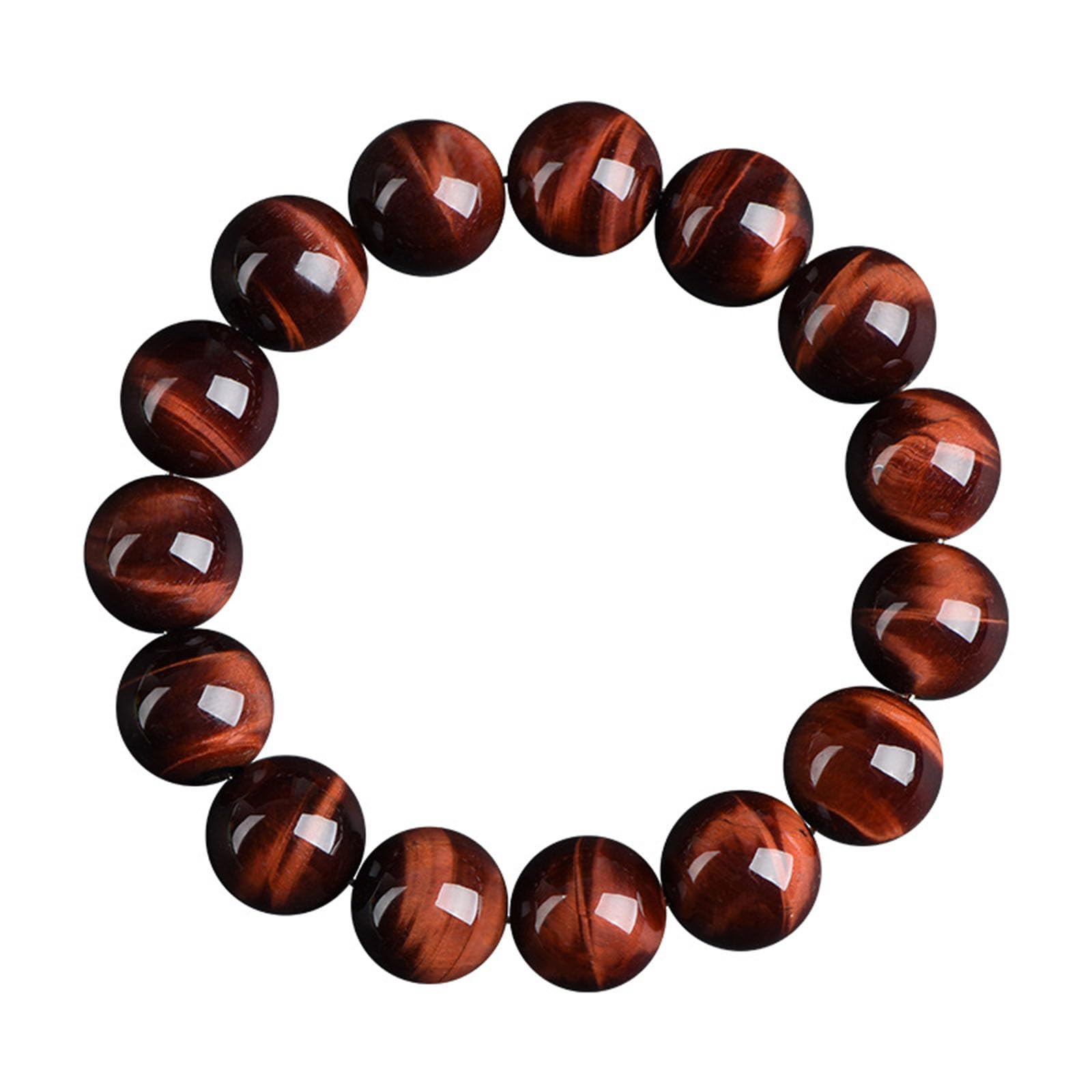 Bracciale Occhio di Tigre Uomo Donna, Braccialetto Coraggio e determinazione e Braccialetto con Tripla Protezione con Perline Rosse Bracciali con Pietra Chakra,8mm