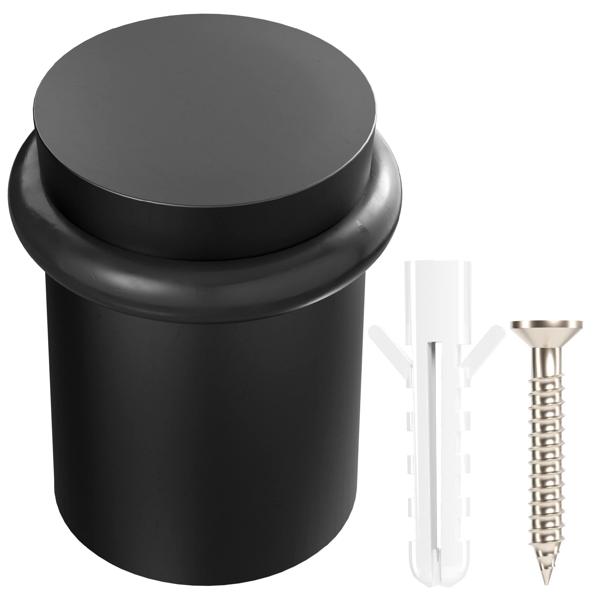 Buy NYCO Floor Door Stopper 1.5" Black Door Stop Classy Solid Steel