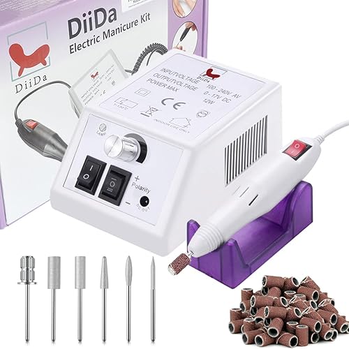 Juego de lima de uñas eléctrica profesional para manicura de pedicura, kit de taladro acrílico para uñas de gel removedor de esmalte