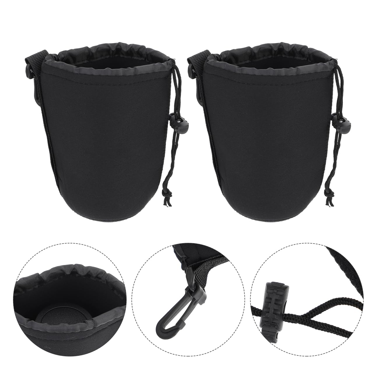 Gadpiparty Torba na obiektyw aparatu Wish Lens Pouch etui na obiektyw aparatu fotograficznego Wide Machine obiektyw aparatu torba do przechowywania obiektywu aparatu akcesoria czarna, czarny