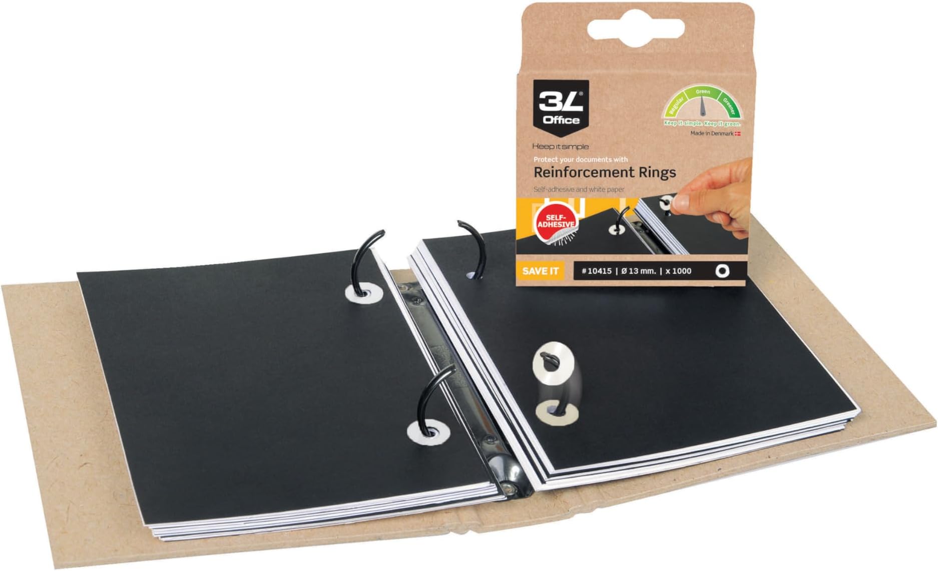 Djois Self Adhesive Paper Reinforcement Ring, Pack of 1000