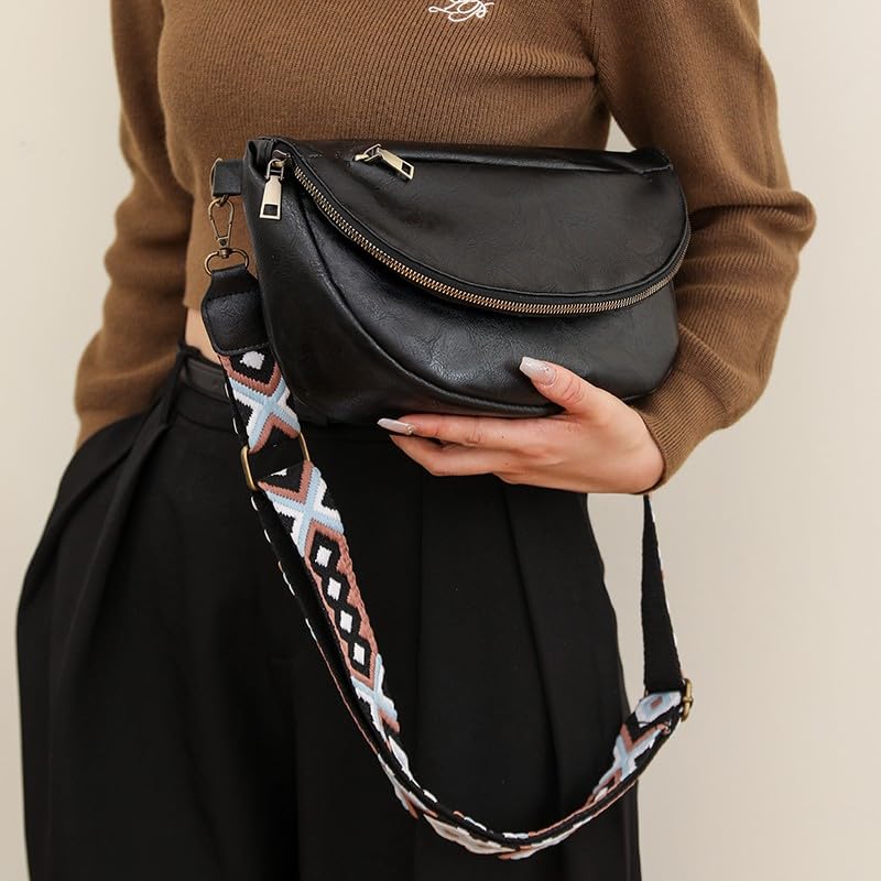 Image of Crossbody Bags For Women Trendy, Vegan Leather Hobo Handbag Shoulder Purse For Ladies with Adjustable Strap