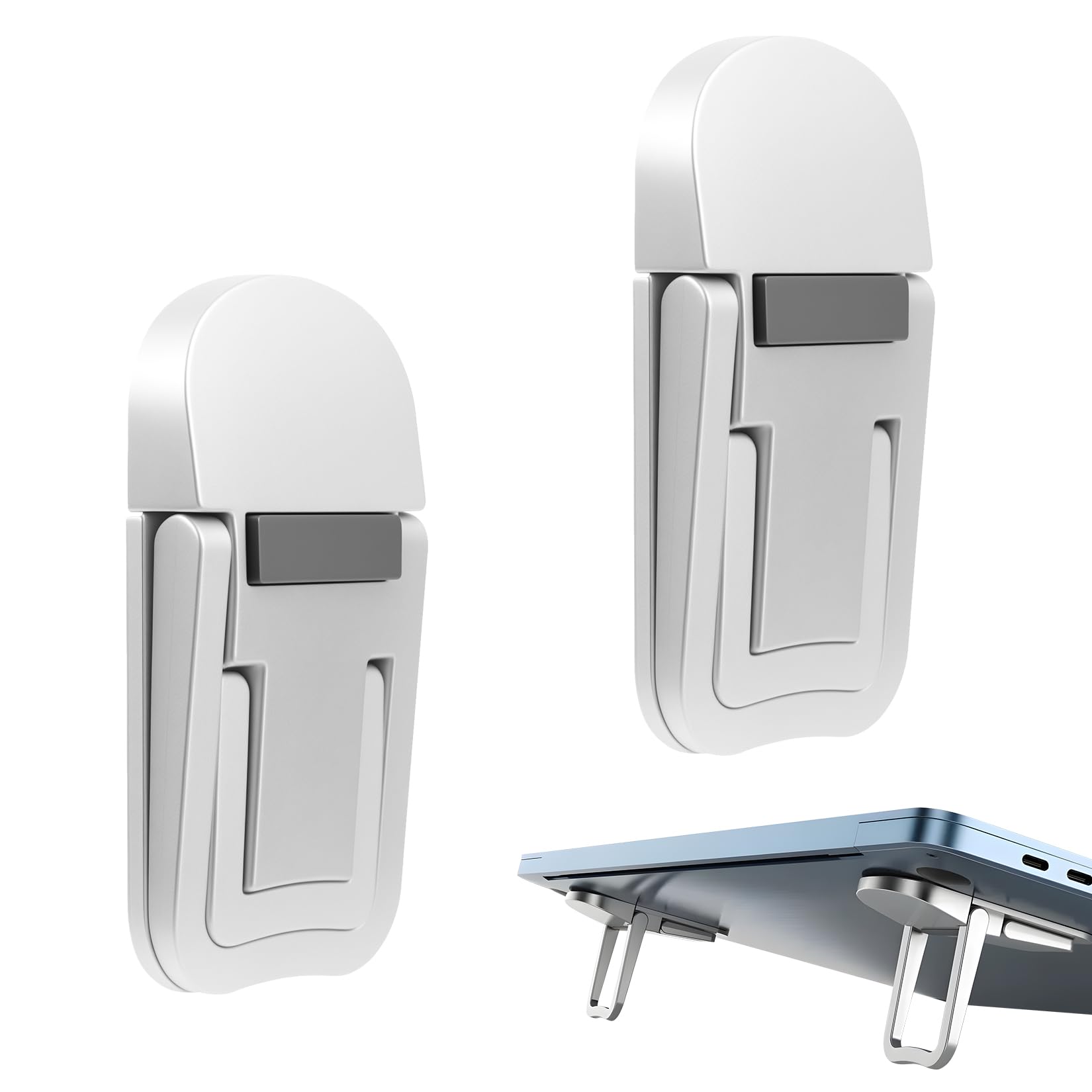 2 Pz Supporto PC Portatile Scrivania Regolabile, Supporto Laptop Regolabili in Altezza, Stand PC Portatile autoadesivi regolabili a 2 livelli per notebook, laptop e tablet