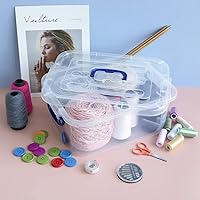 Vista 3 de Contenedores transparentes de 8 cuartos de galón con mango azul marino, cajas de almacenamiento de plástico, 2 paquetes