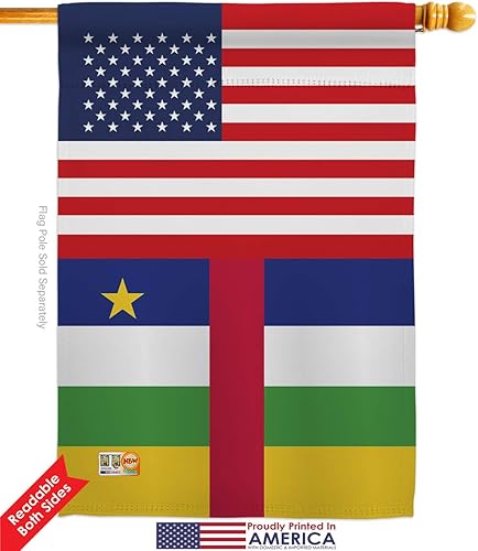 Vista 2 de Nationality Central African Rep. US Friendship Garden House Flags Set Regional Nation International World Country Particular Area Small Decorative