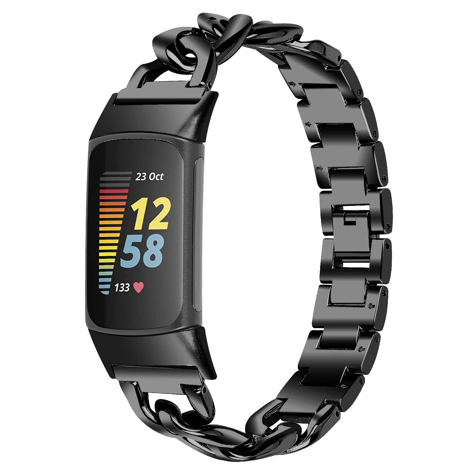 AISPORTS Compatible with Fitbit Charge 6/Charge 5 Strap Stainless Steel, Solid Adjustable Stainless Steel Cowboy Chain Sport Wristband Metal Bracelet Replacement Strap for Fitbit Charge 6/Charge 5 (B09LHSXPMJ) Amazon Price History, Amazon Price Tracker