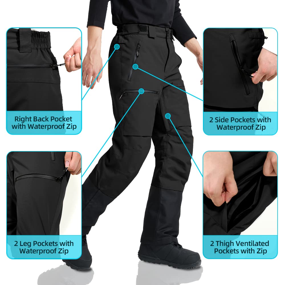 Pioneer Camp Herren Skihose Gefüttert mit Hosenträger Ski Hosen Schneehose Snowboardhose Outdoorhose