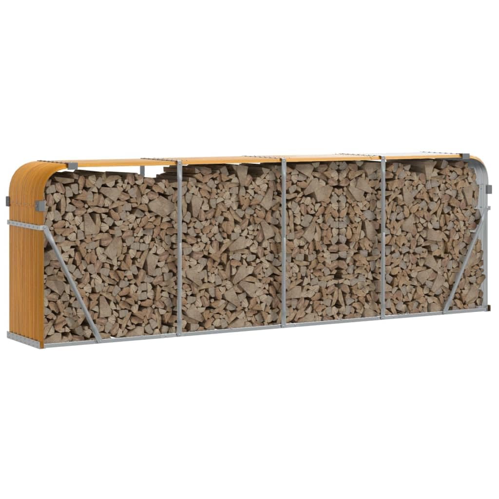 VidaXL Kaminholzunterstand 300cm - Brennholzregal Mit Dach & Wandhalterung