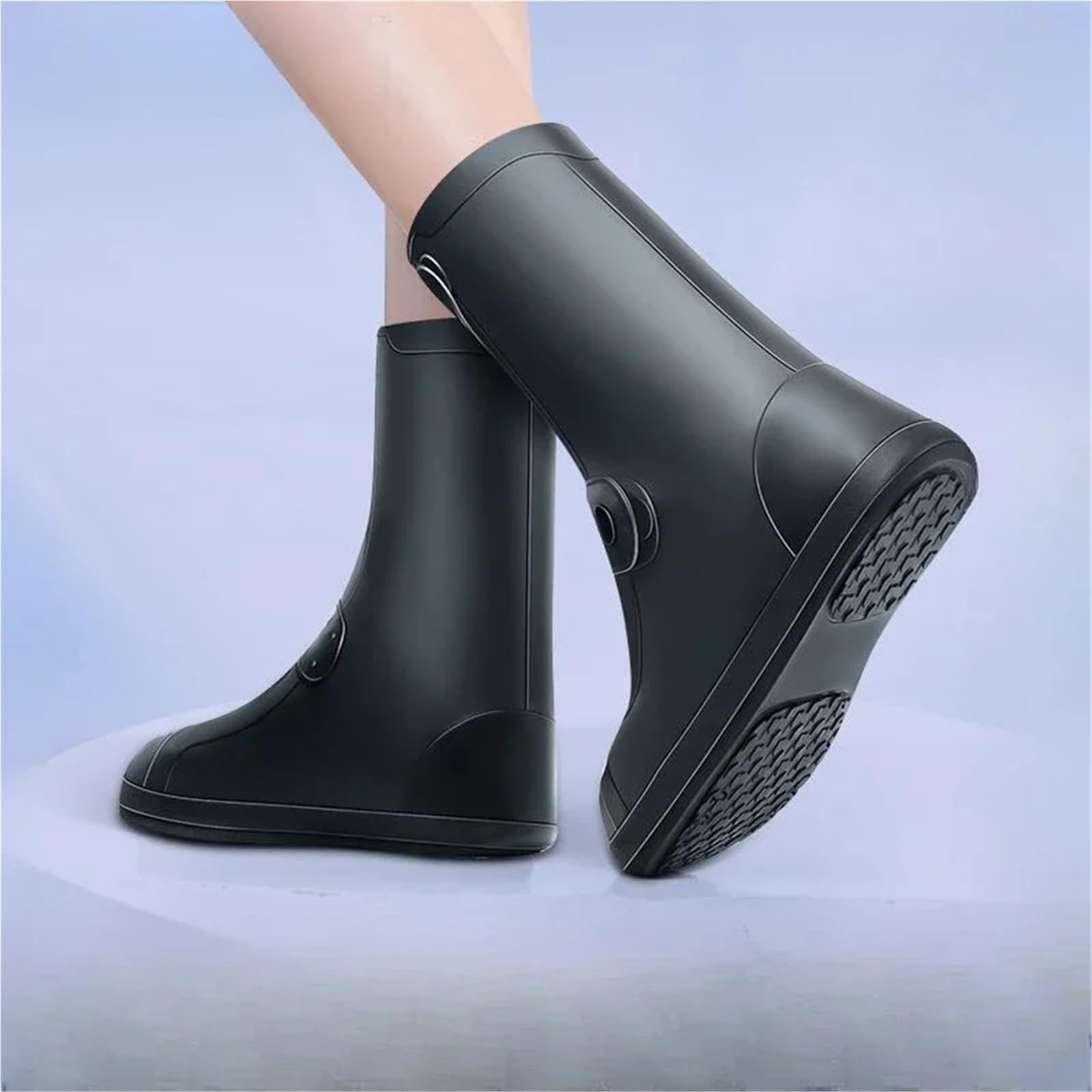 Überschuhe for Herren, Motorrad, leichte Galoschen, Biker-Regenstiefel for, große Größe, Outdoor-Gummistiefel, wasserdicht und rutschfest Für Industrie Handwerk(Black,39)