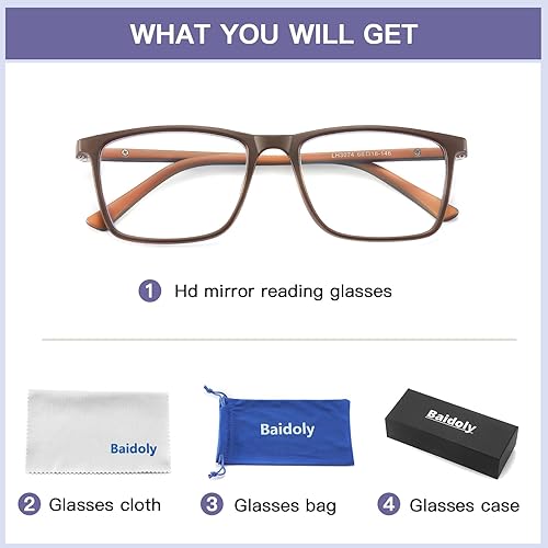 Miniatura 6 de Baidoly Gafas de lectura para hombres y mujeres, bisagra de resorte antiluz azul, gafas de lectura para juegos de computadora.